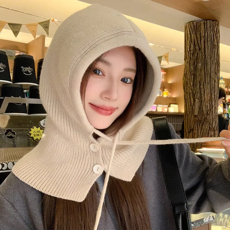 Warm Knit Hat with Scarf and Ear Protection