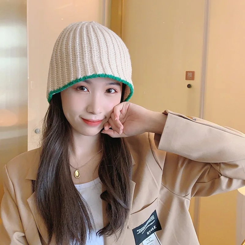 Warm Knitted Woolen Cap for Women