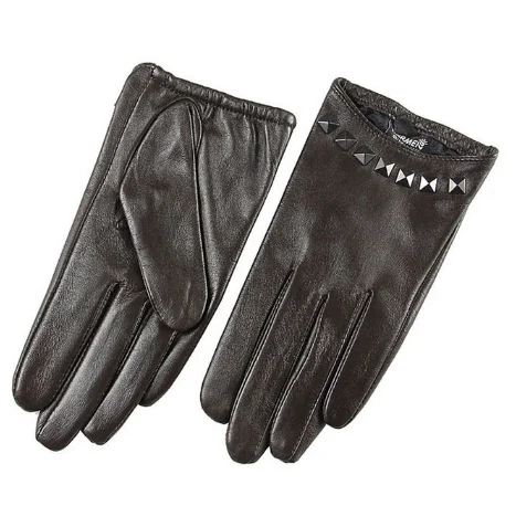 Warm Lambskin Leather Gloves for Women - Spring & Autumn Style