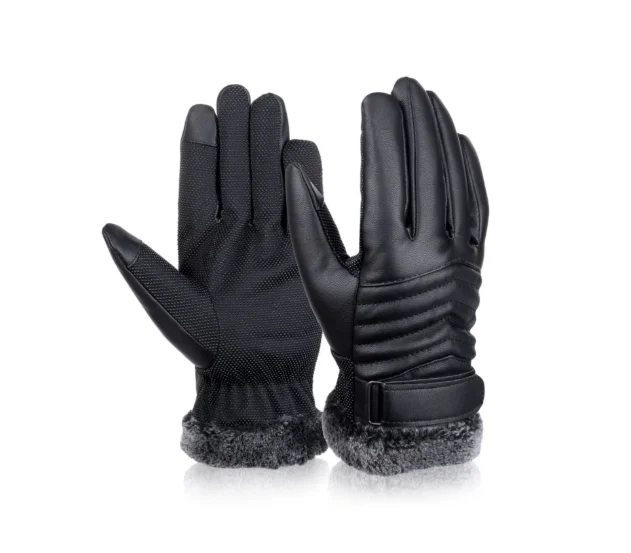 Warm Leather Gloves for Women - Insulated, Water-Resistant, and Durable