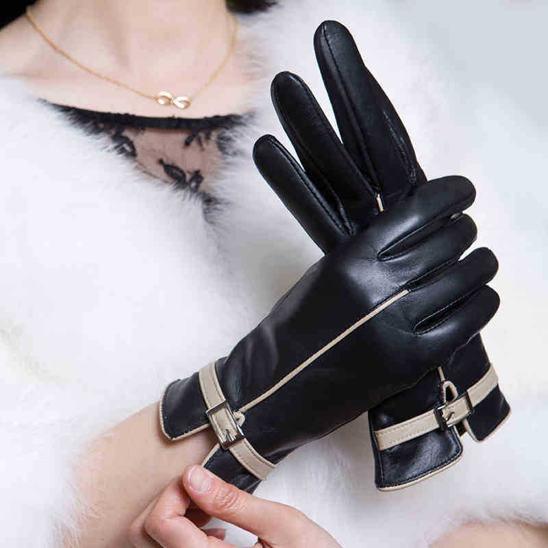 Warm Leather Gloves for Women - Split Finger Design
