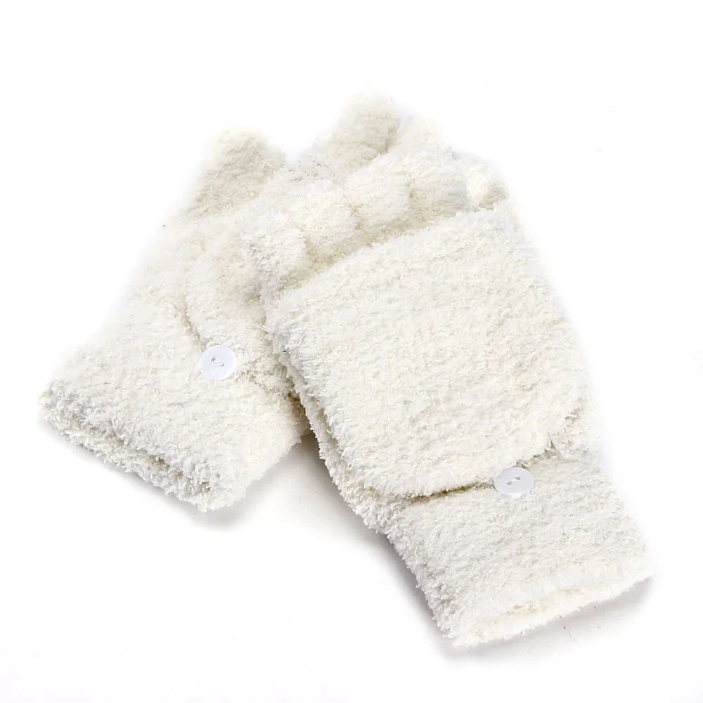 Warm Velvet Half-Finger Gloves for Men & Women