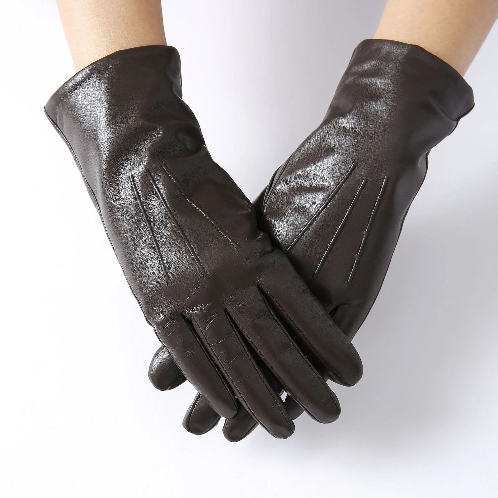 Warm Women's Goat Leather Gloves for Driving & Biking