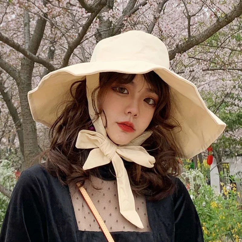 Wide Brim Sun Protection Windproof Hat for Women