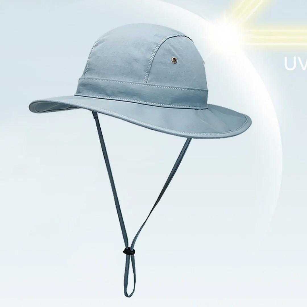 Wide-Brimmed Sun Hat for Women - Breathable Cotton Denim