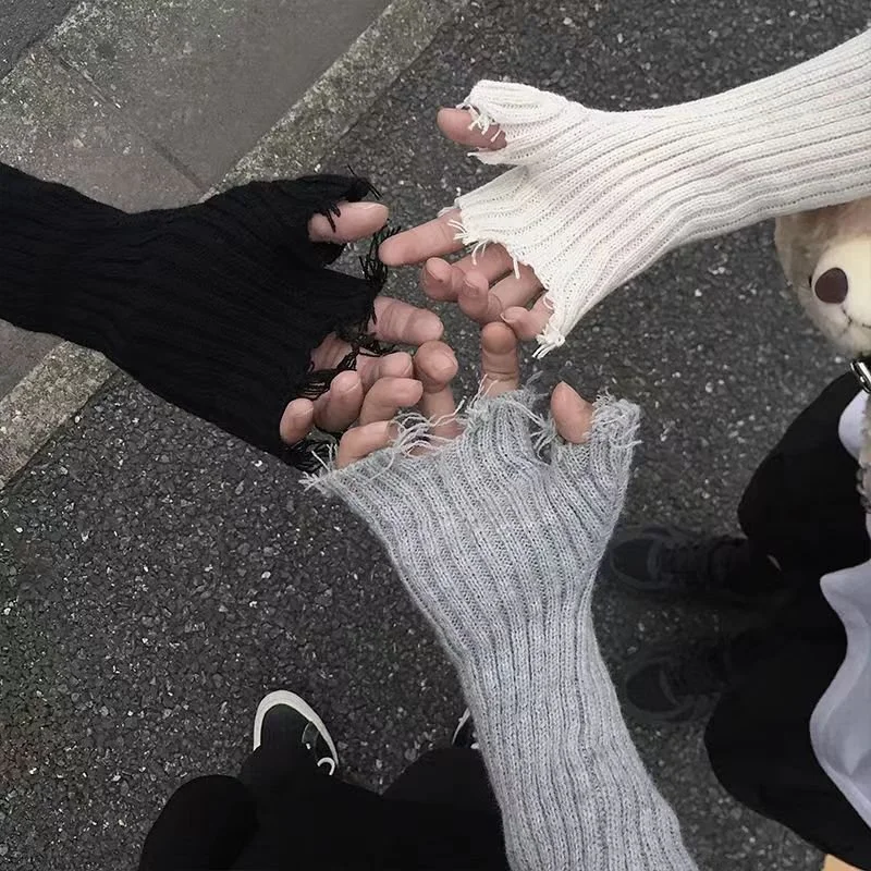 Winter Knitting Gloves - Oversized Distress Style