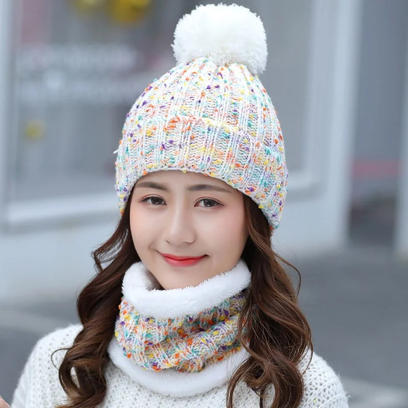 Winter Scarf & Knitted Hat Set for Women