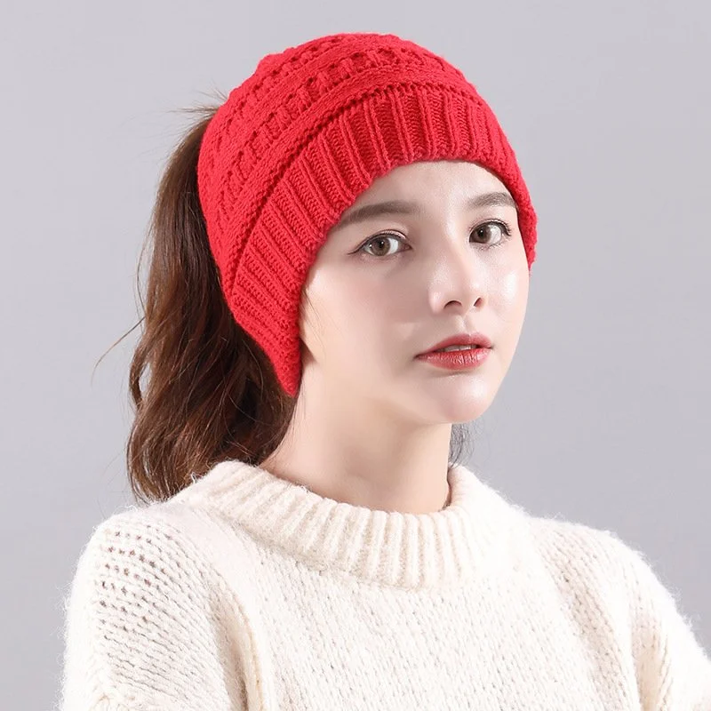 Winter Warm Knitted Woolen Hat for Women