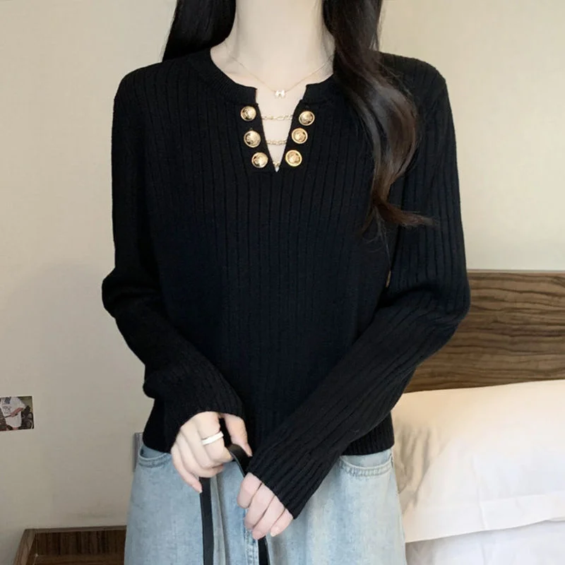 Women's Autumn New Slimming Sweater Youthful Long Sleeve Top