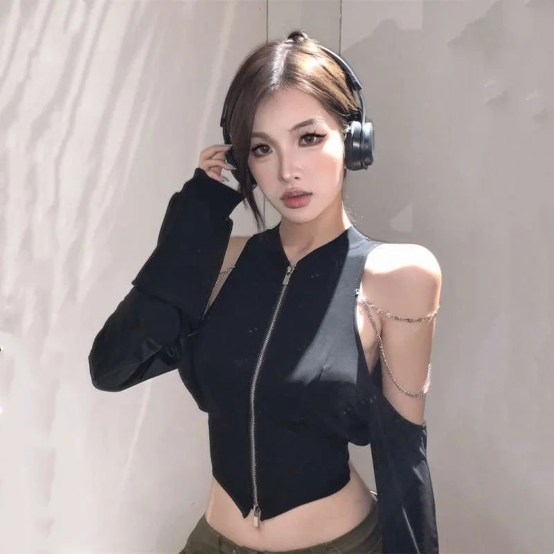 Women's Black I-Shaped Knitted Camisole
