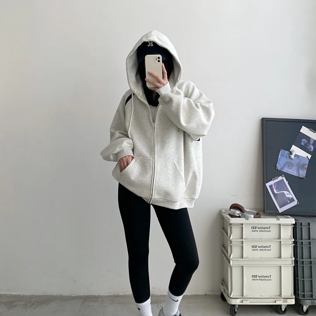 Women's Cozy Zip-Up Hooded Sweater Coat