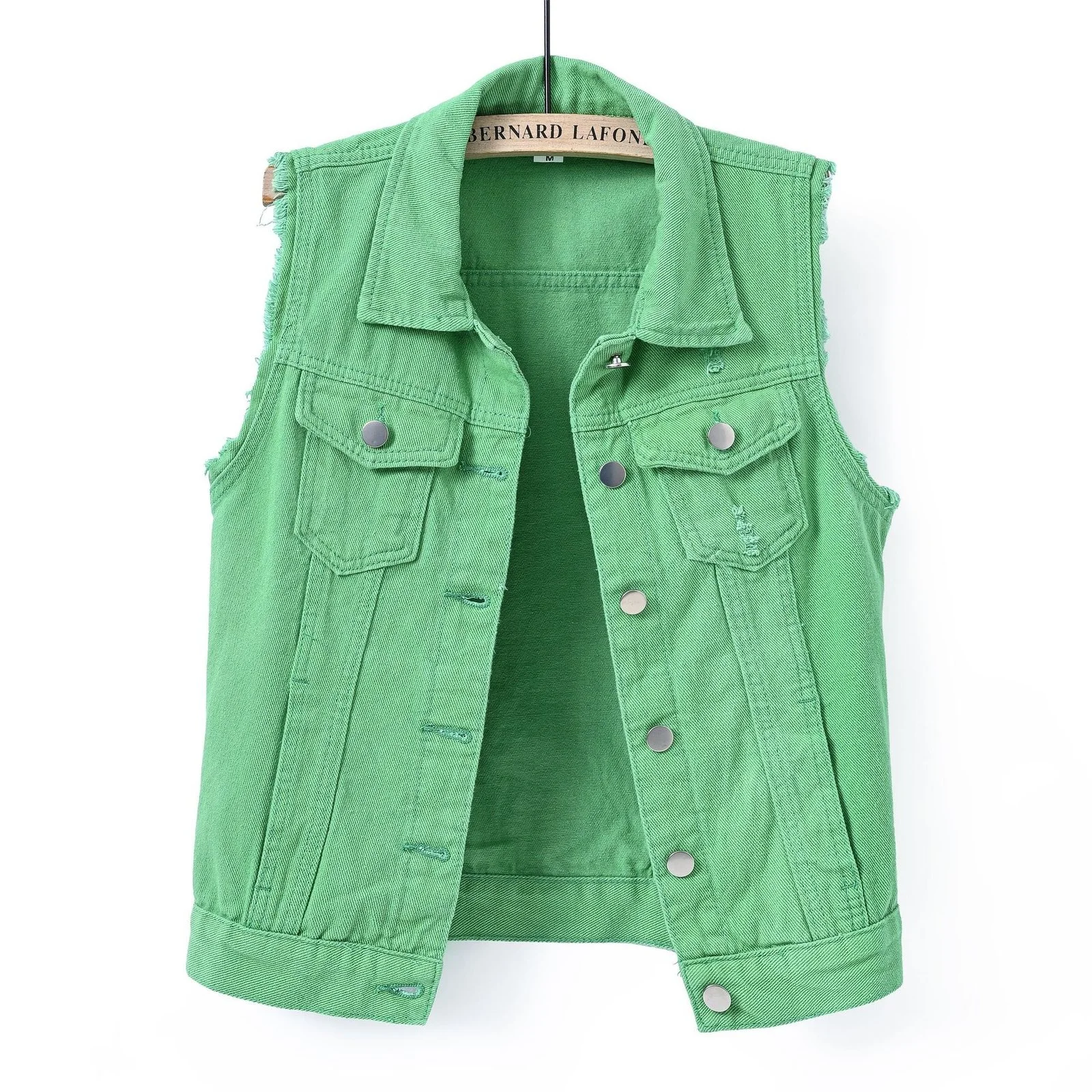 Women's Denim Vest with Multiple Colors - Slim Fit, Sleeveless Jacket