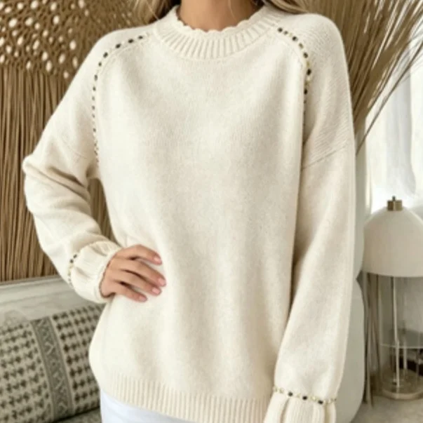 Women's Fashionable Long-sleeved Knitted Sweater