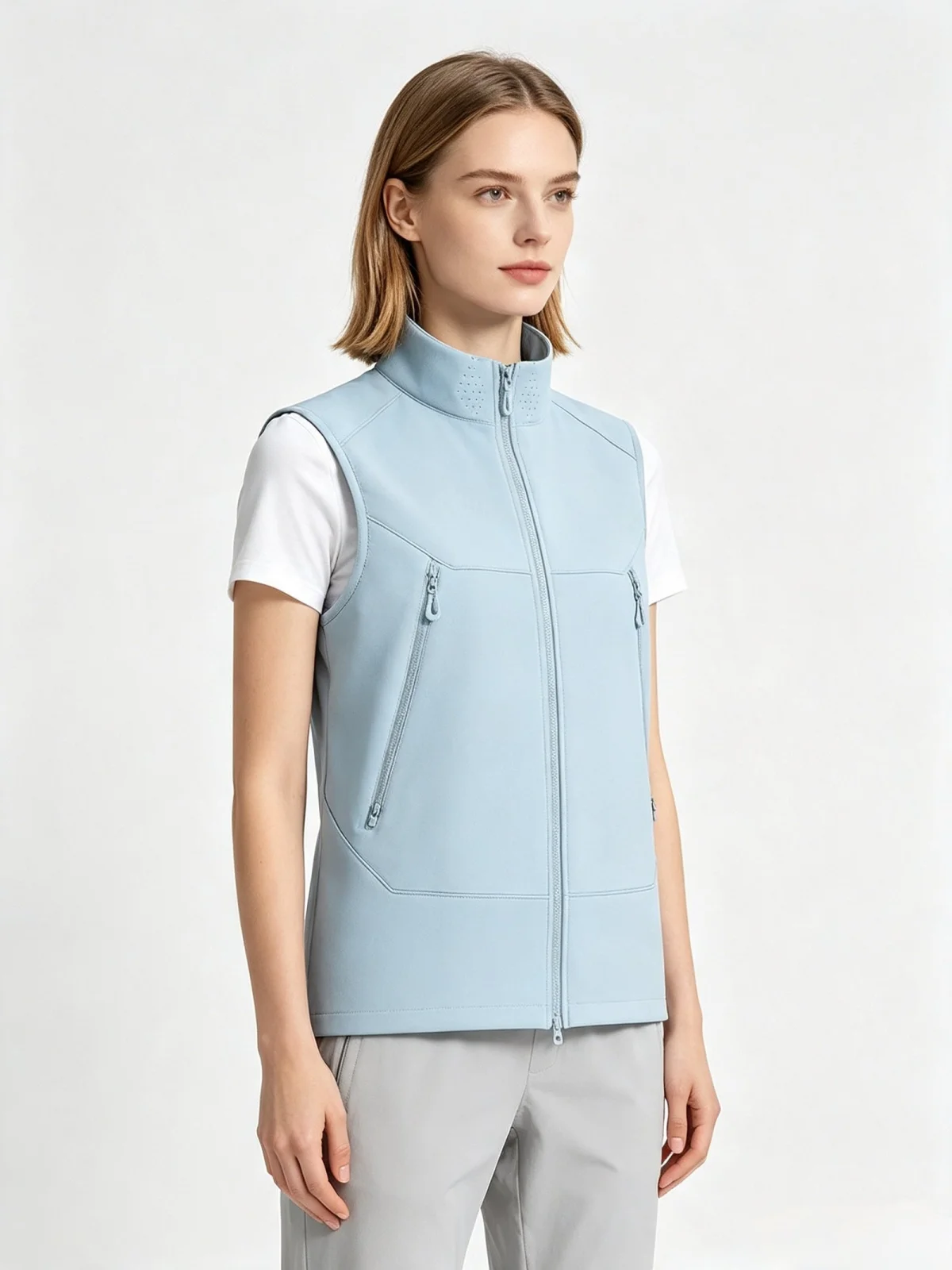 Women's Fleece Lined Outdoor Vest for Autumn Winter