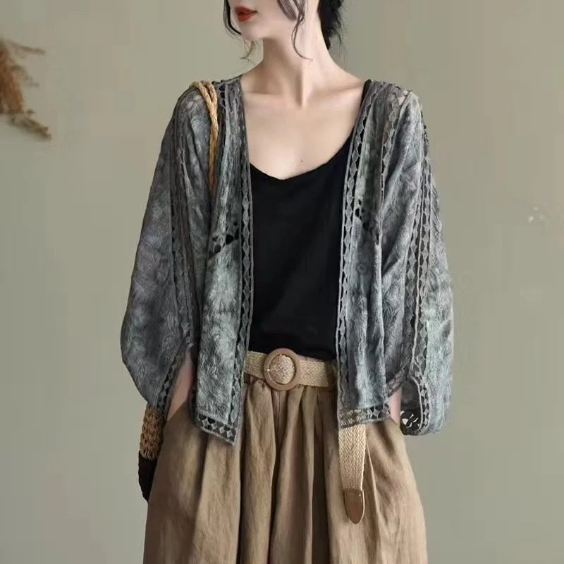 Women's Lace Crochet Beach Sun Protection Cardigan