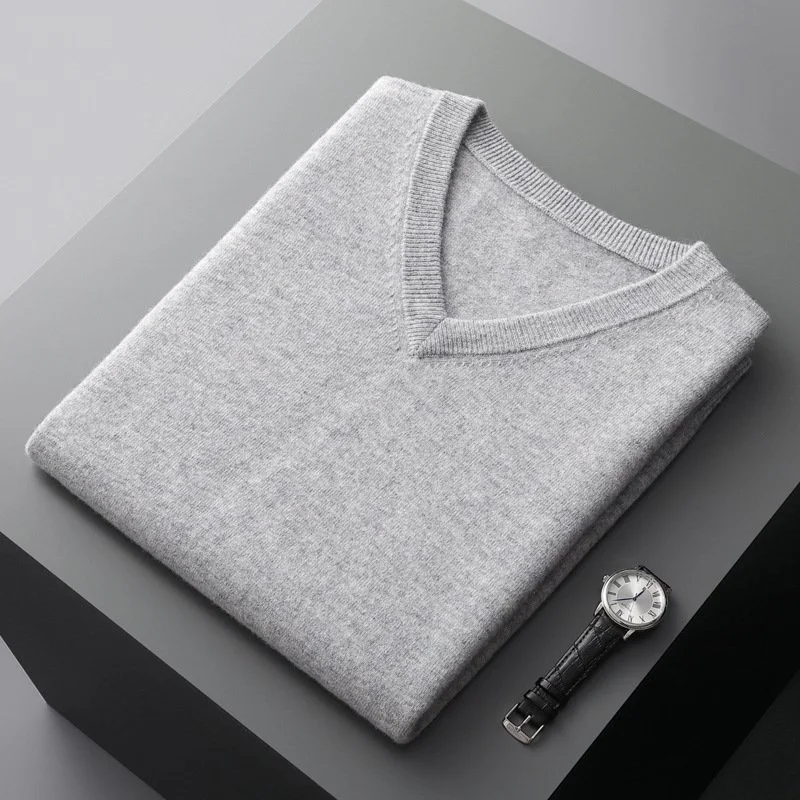 Women's Loose Fit V-Neck Sleeveless Wool Sweater