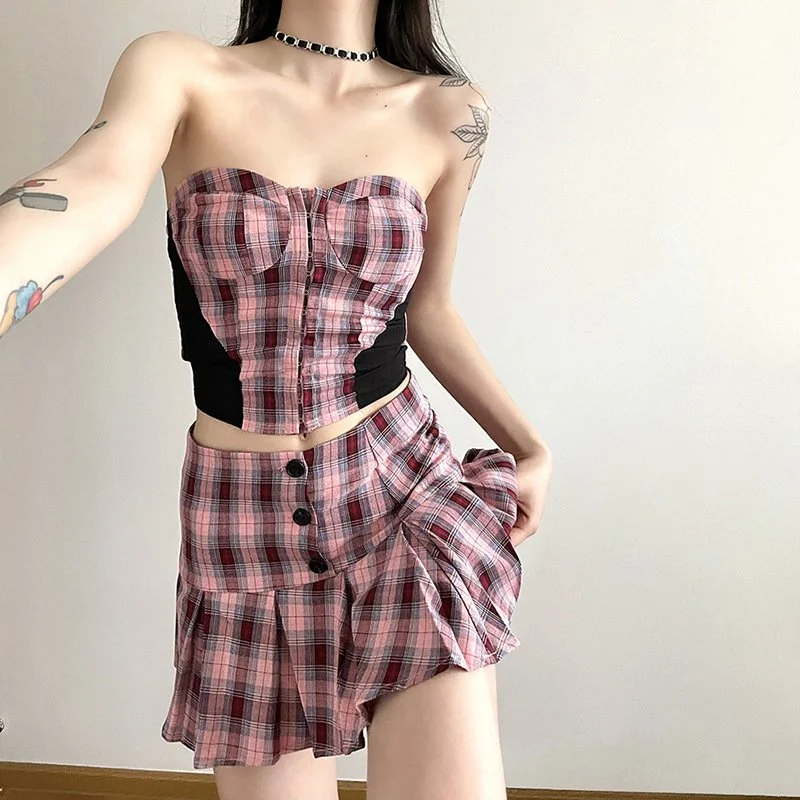 Women's Midriff-Baring Jumpsuit Set