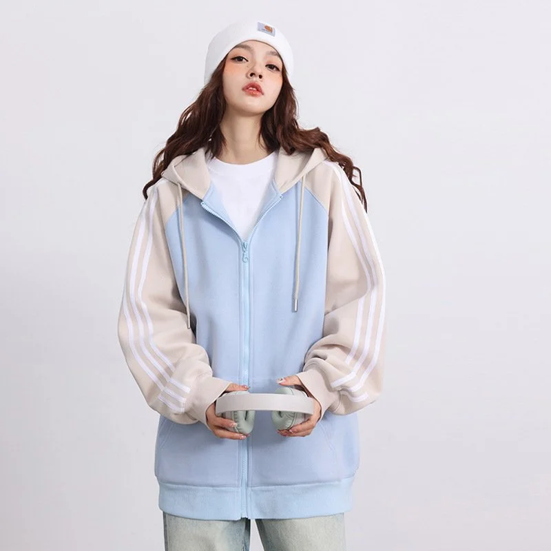 Women's Oversized Striped Color-Block Cardigan Coat