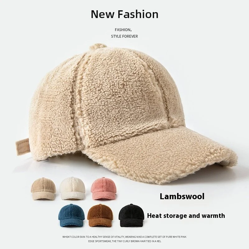 Women's Plush Peak Hat, Soft Lamb Wool Style