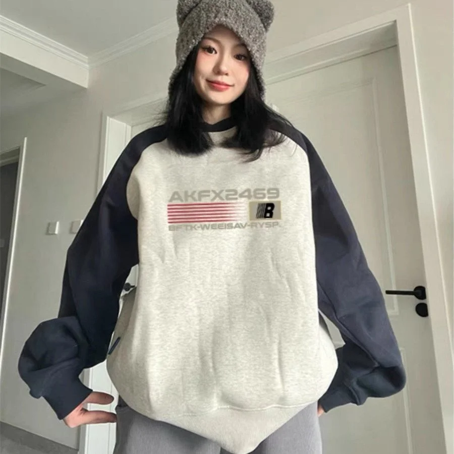 Women's Plush Thick Cotton Color-Block Sweater