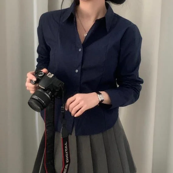 Women's Preppy Style Slim-fit Elegant Top