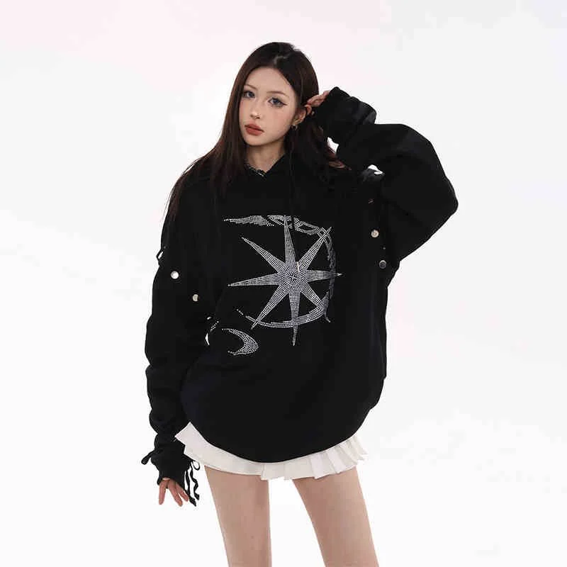 Women's Retro Hooded Sweatshirt Autumn Coat
