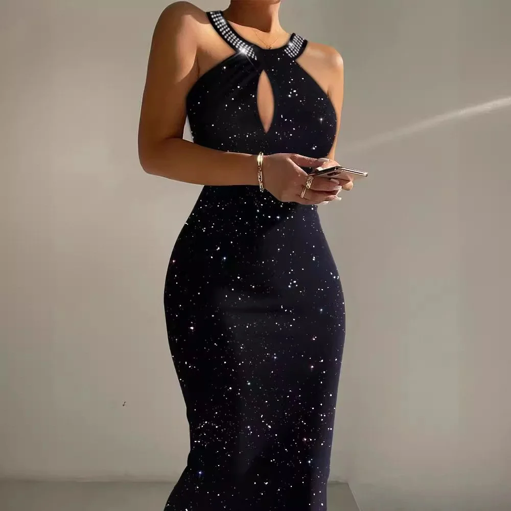 Women's Sleeveless Backless Sheath Dress