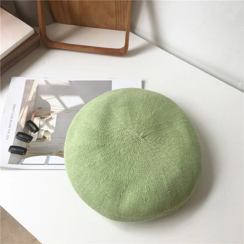 Women's Thin Fashion Retro Beret Knit - Adjustable Sun Hat