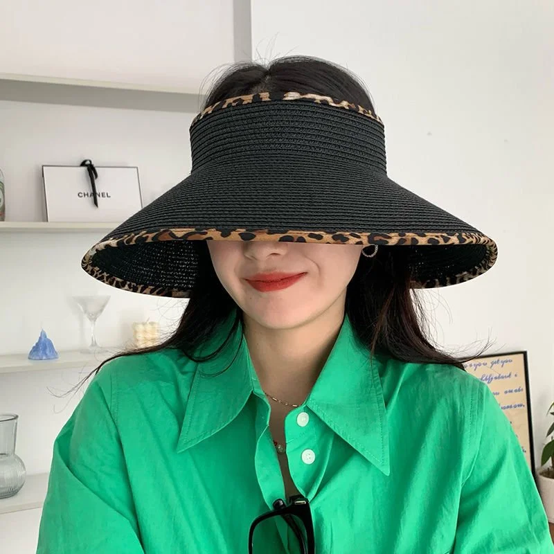 Women's Visor Straw Hat for Summer Outdoor Cycling
