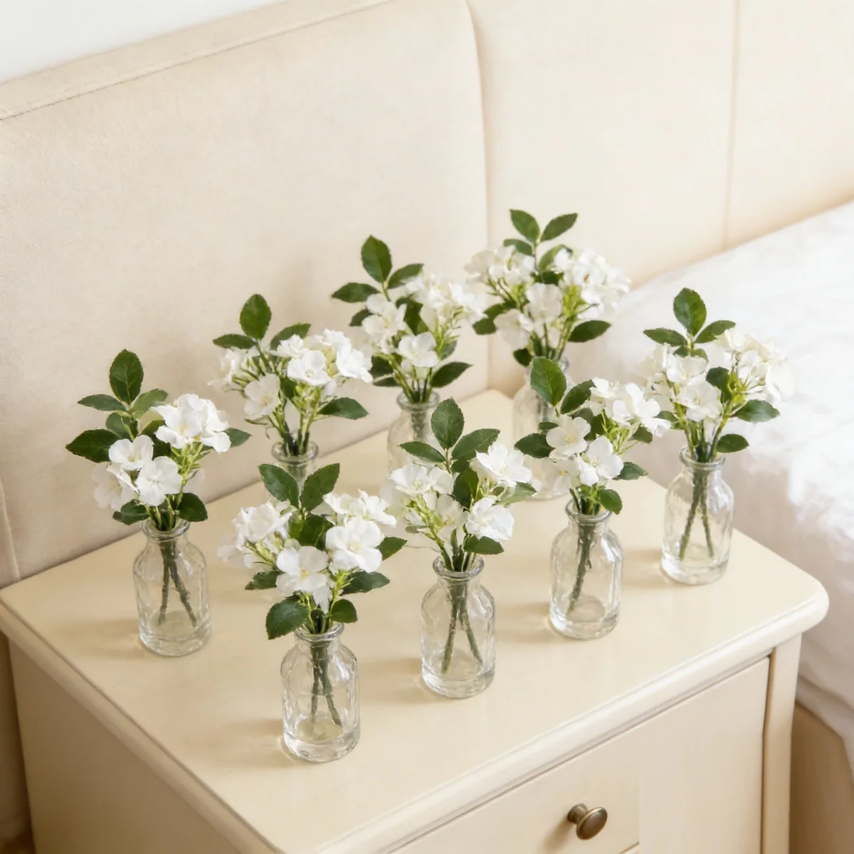 10 Pack Artificial White Plum Blossoms for Spring Decor