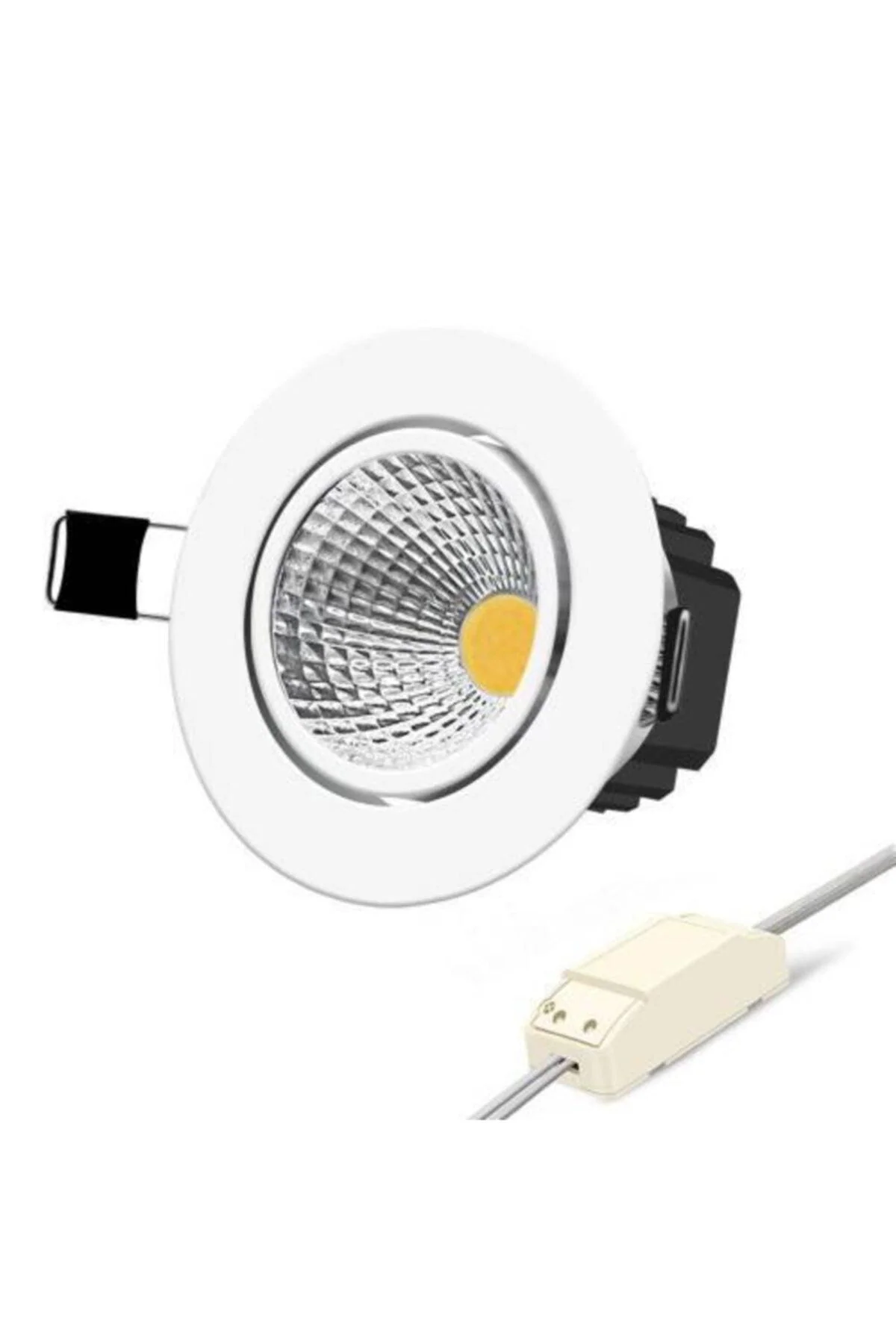 5-watt COB LED spotlights with driver, white/chrome finish, 10-pack