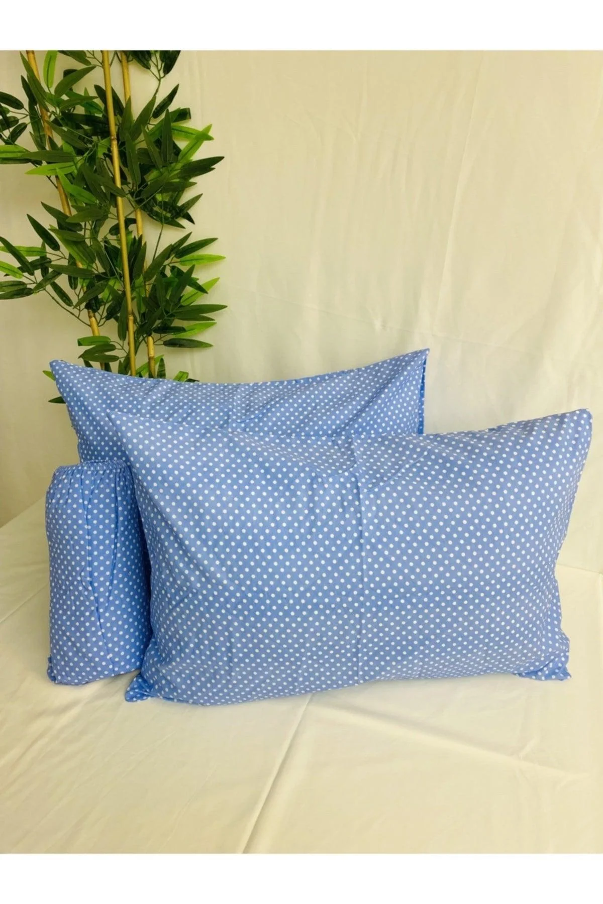 100% cotton elastic double bed sheet set with 2 pillowcases