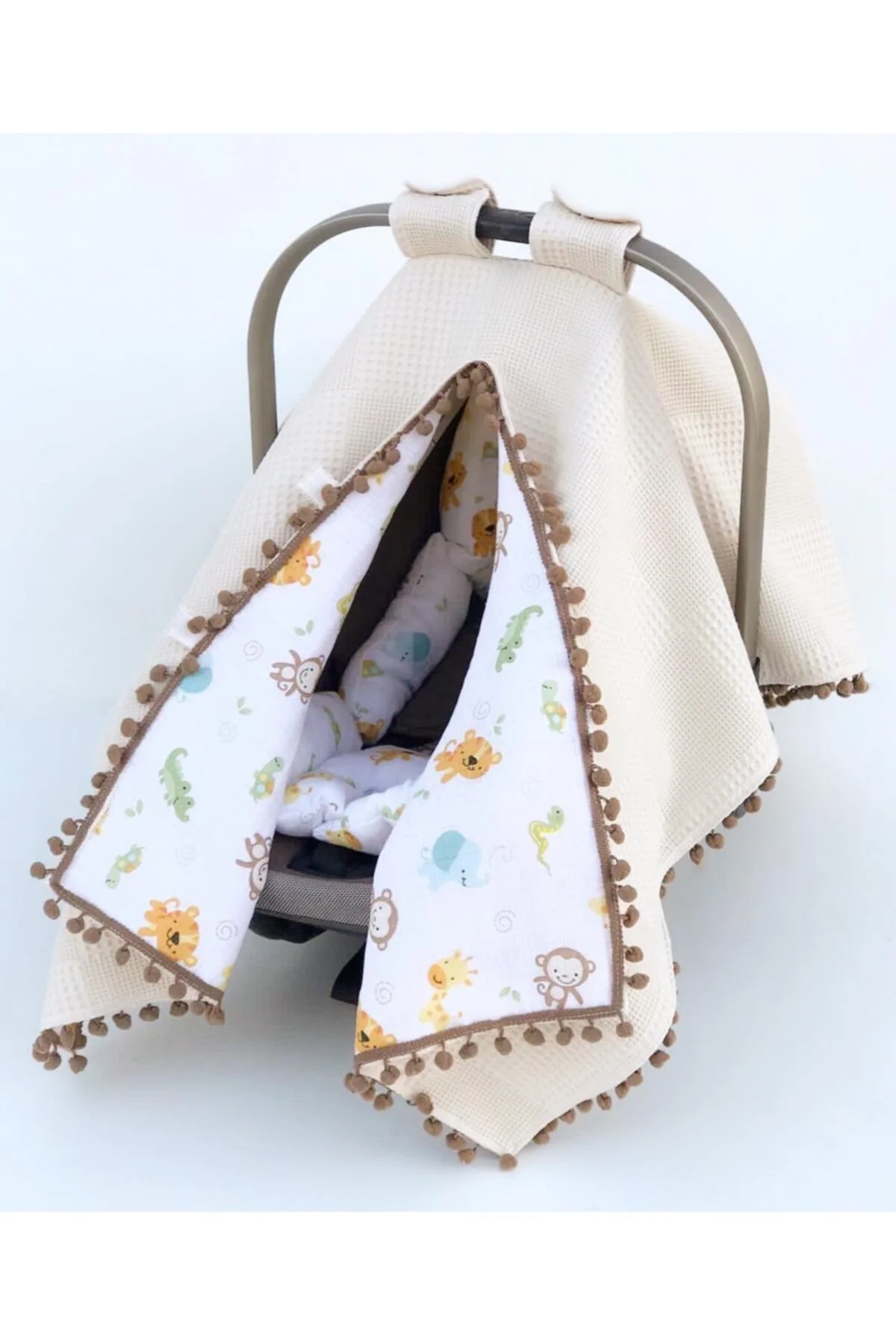 100% cotton double-layer muslin stroller cover and cushion