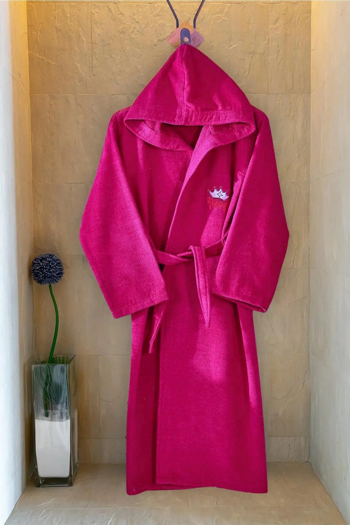 Neutral 100% Cotton Teen Bathrobe for Everyday Comfort