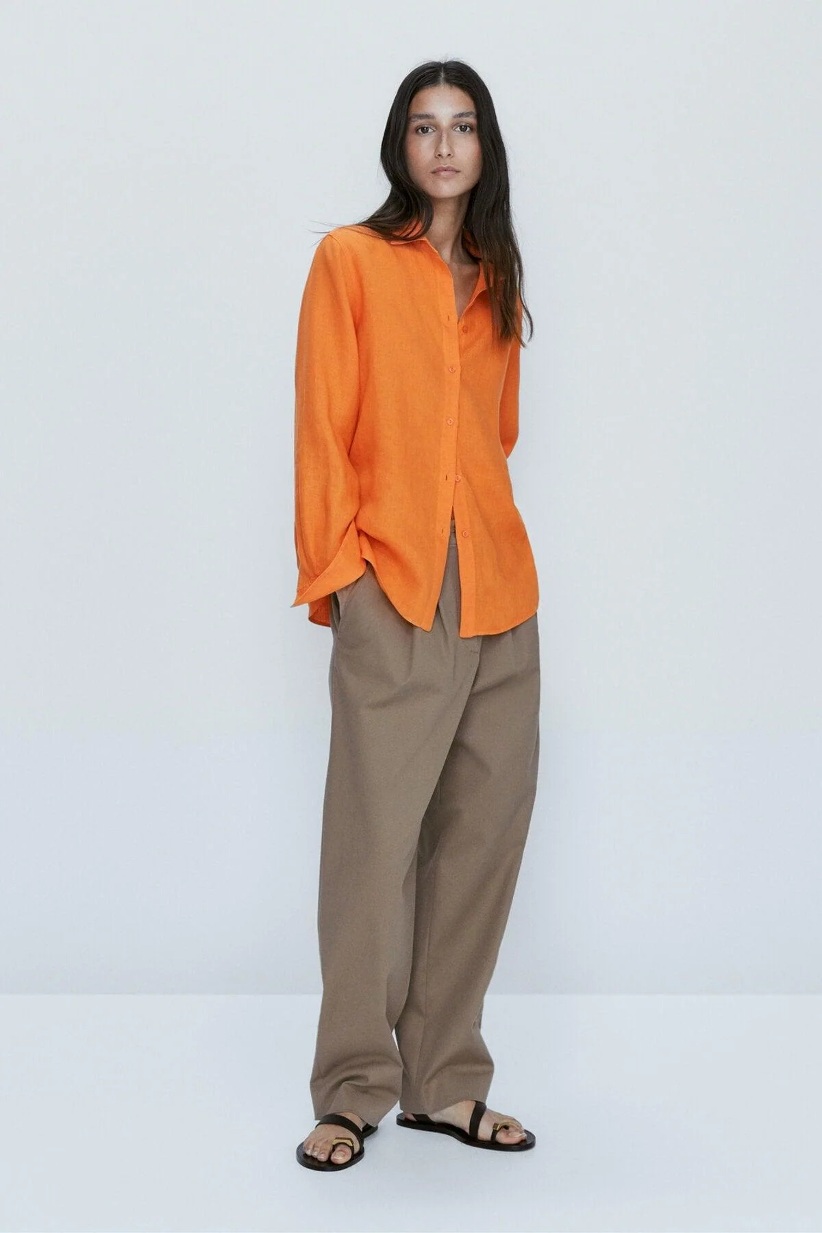 100% linen button-up shirt