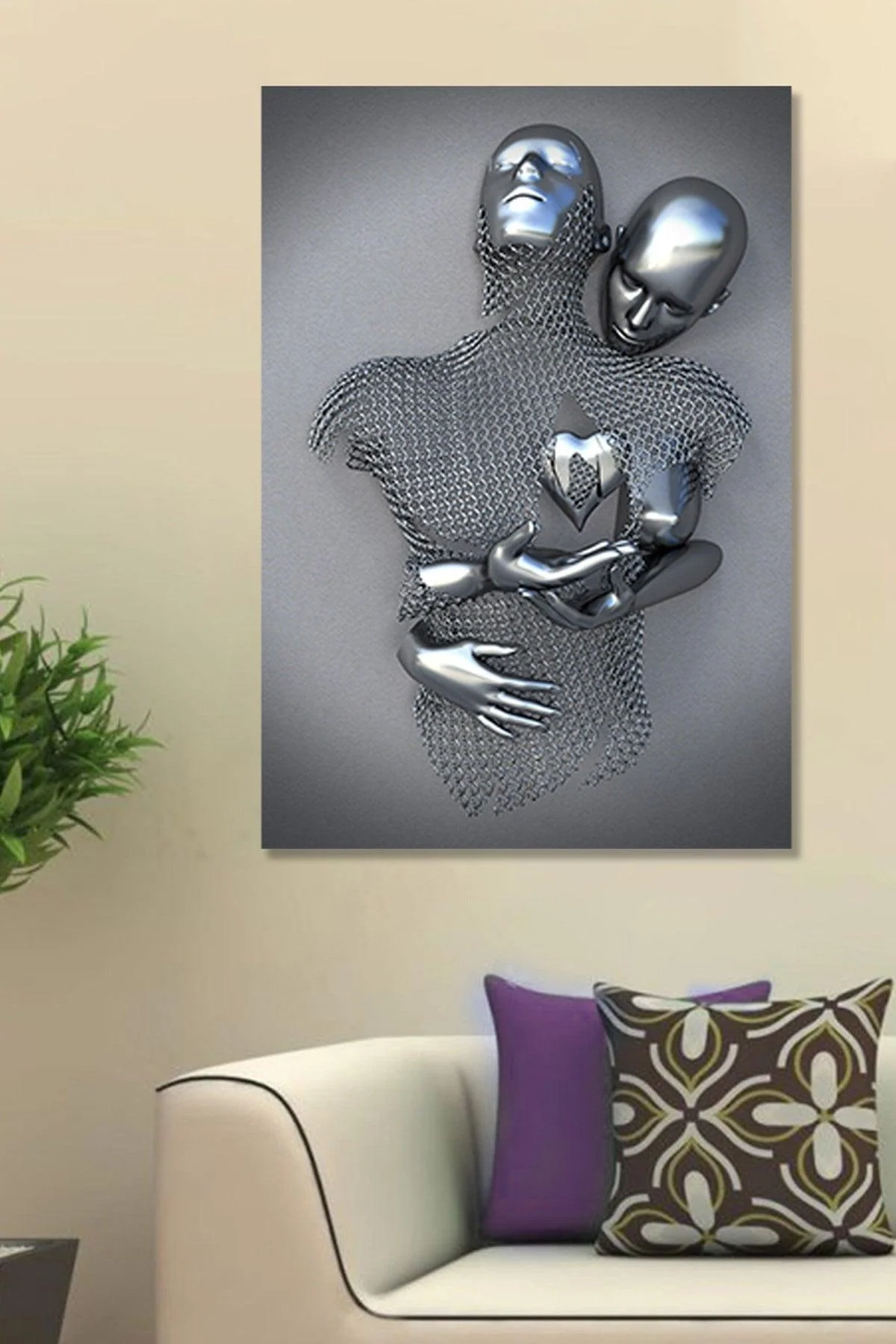 Canvas wall art with hanging kit 100 x 140 cm