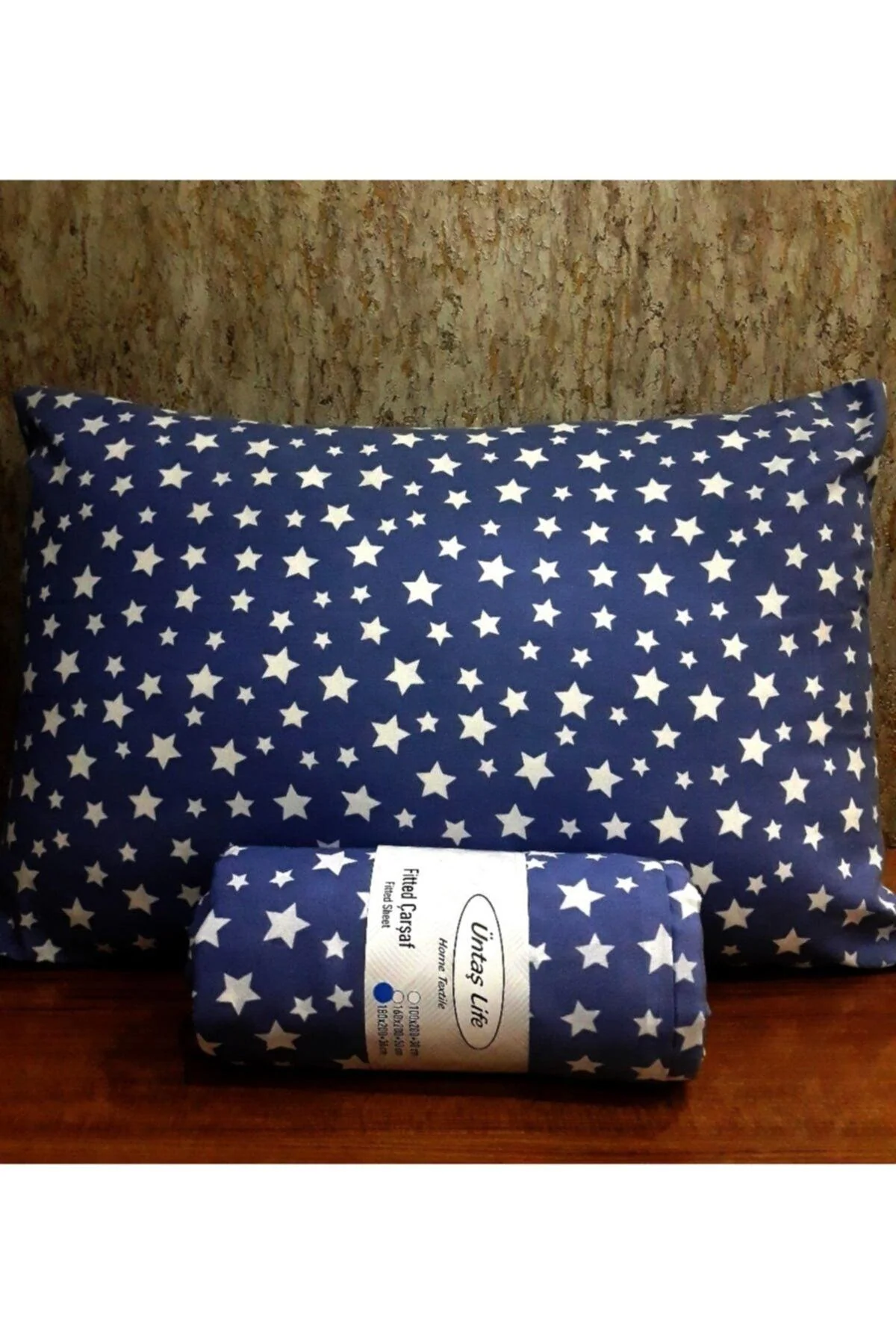 Single fitted cotton bed sheet set with pillowcase