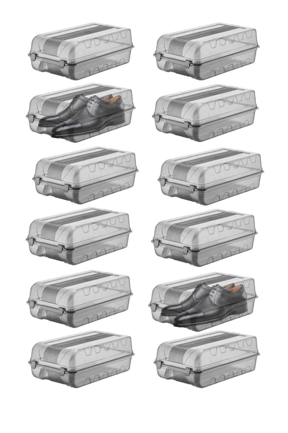 Foldable men's shoe storage box with air vents, 12-pack