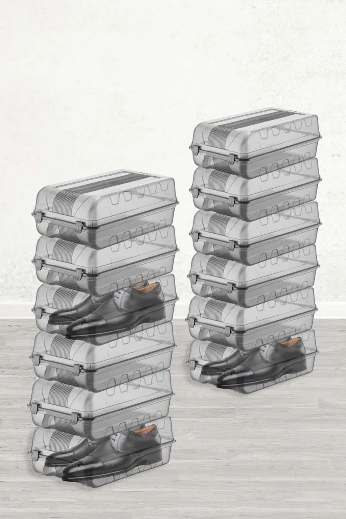Foldable men's shoe storage box with air vents, 12-pack