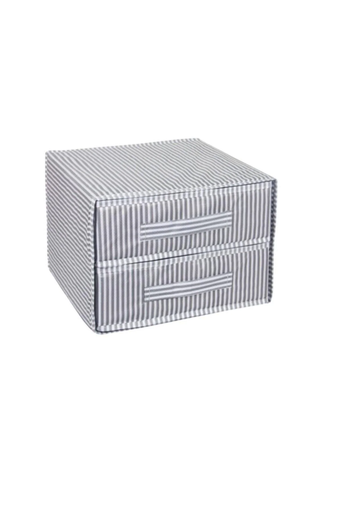 Gray bedside drawer organizer with two compartments for small items
