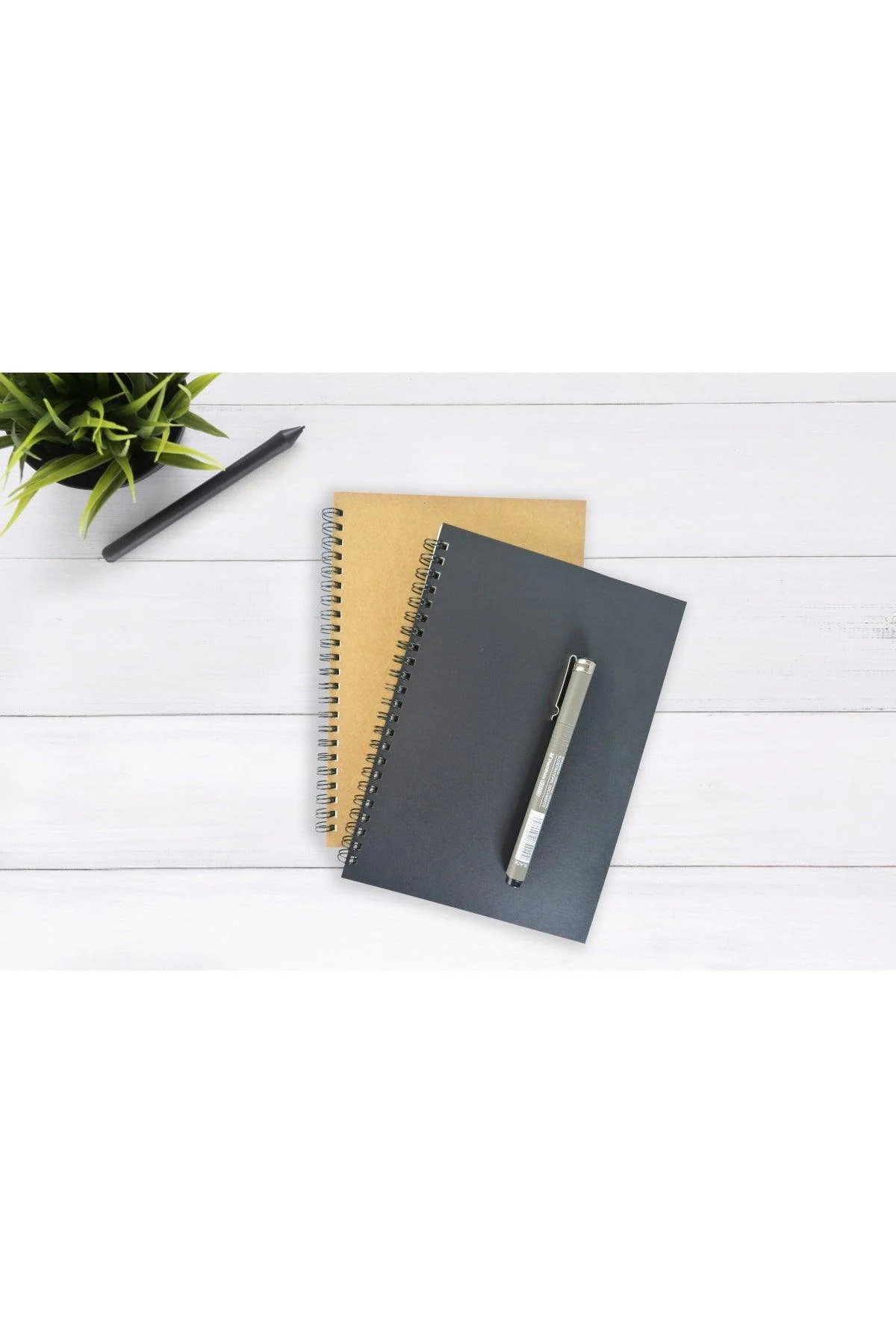 Kraft cover lined notebook set of 2 in ivory paper