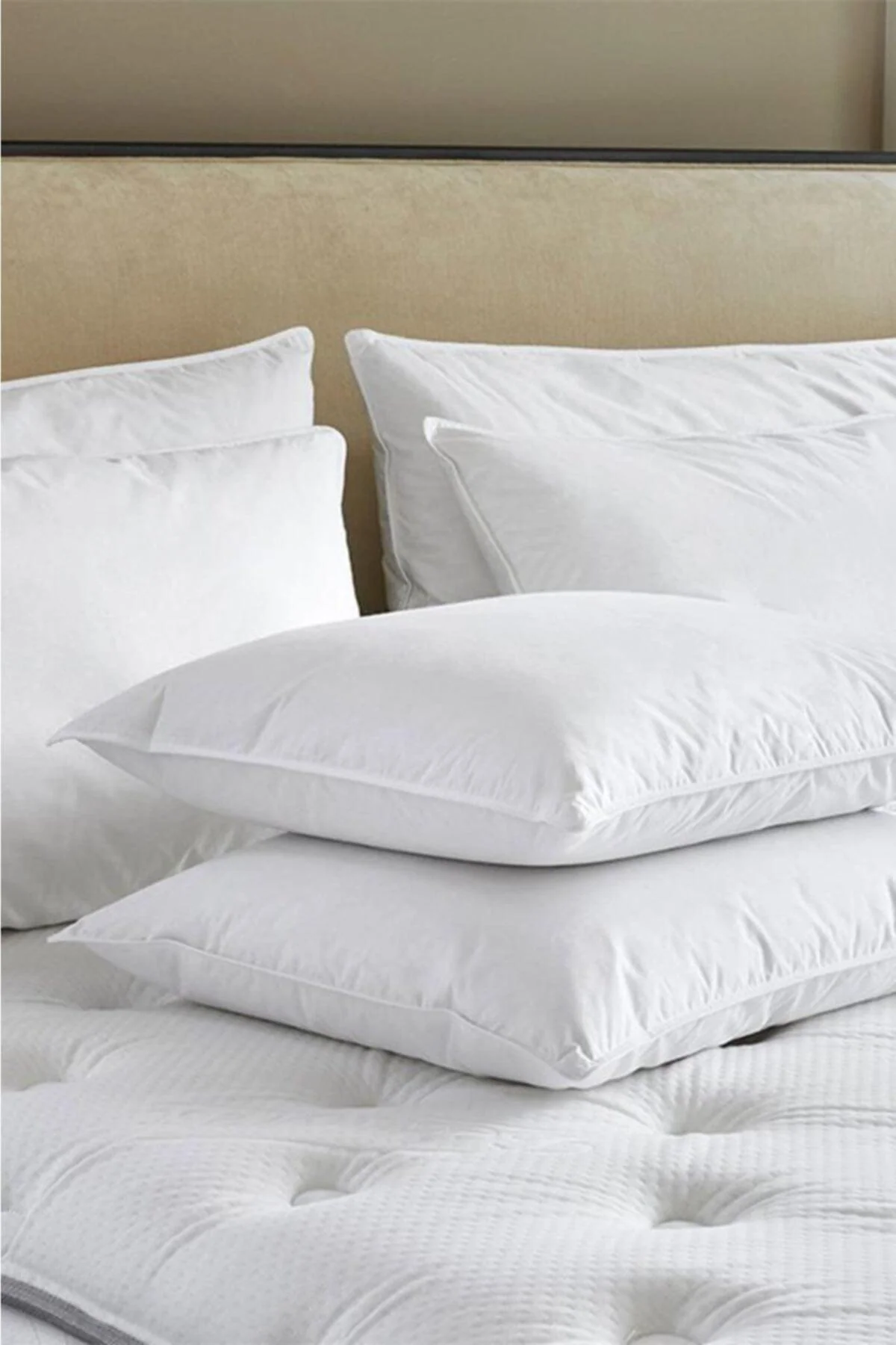 Set of 2 Anti‑Allergy Microfiber Pillows – 50×70 cm, Cotton Cover