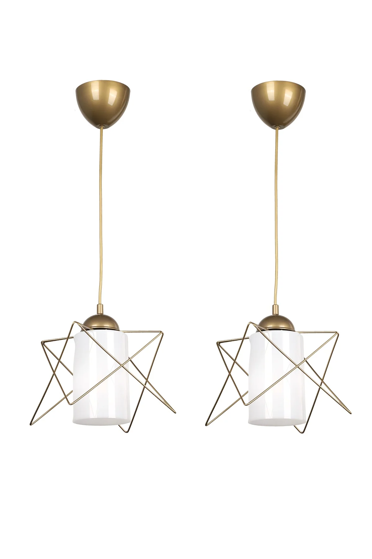 Set of 2 Acrylic Single Pendant Lamps with E27 Socket