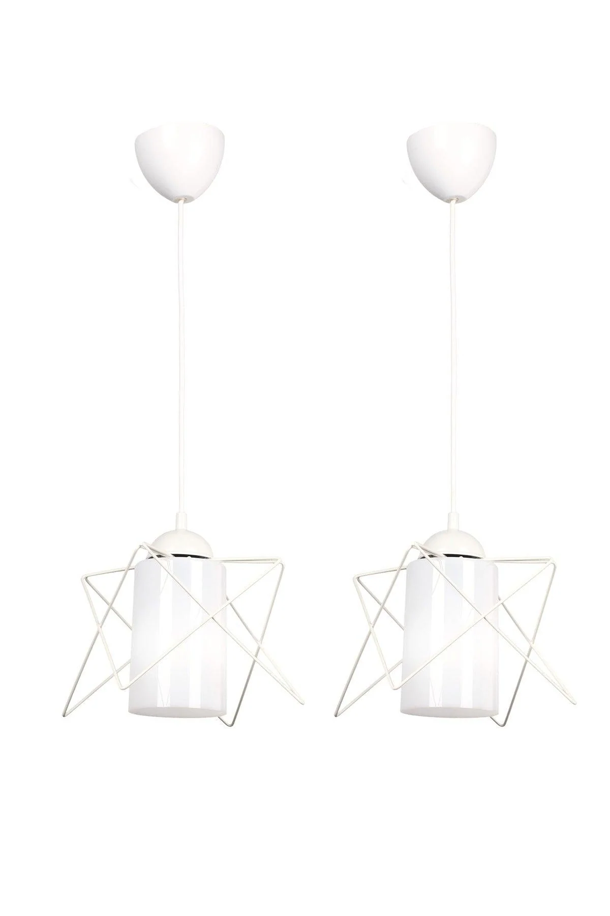 15 cm white acrylic pendant lights (2-pack) E27