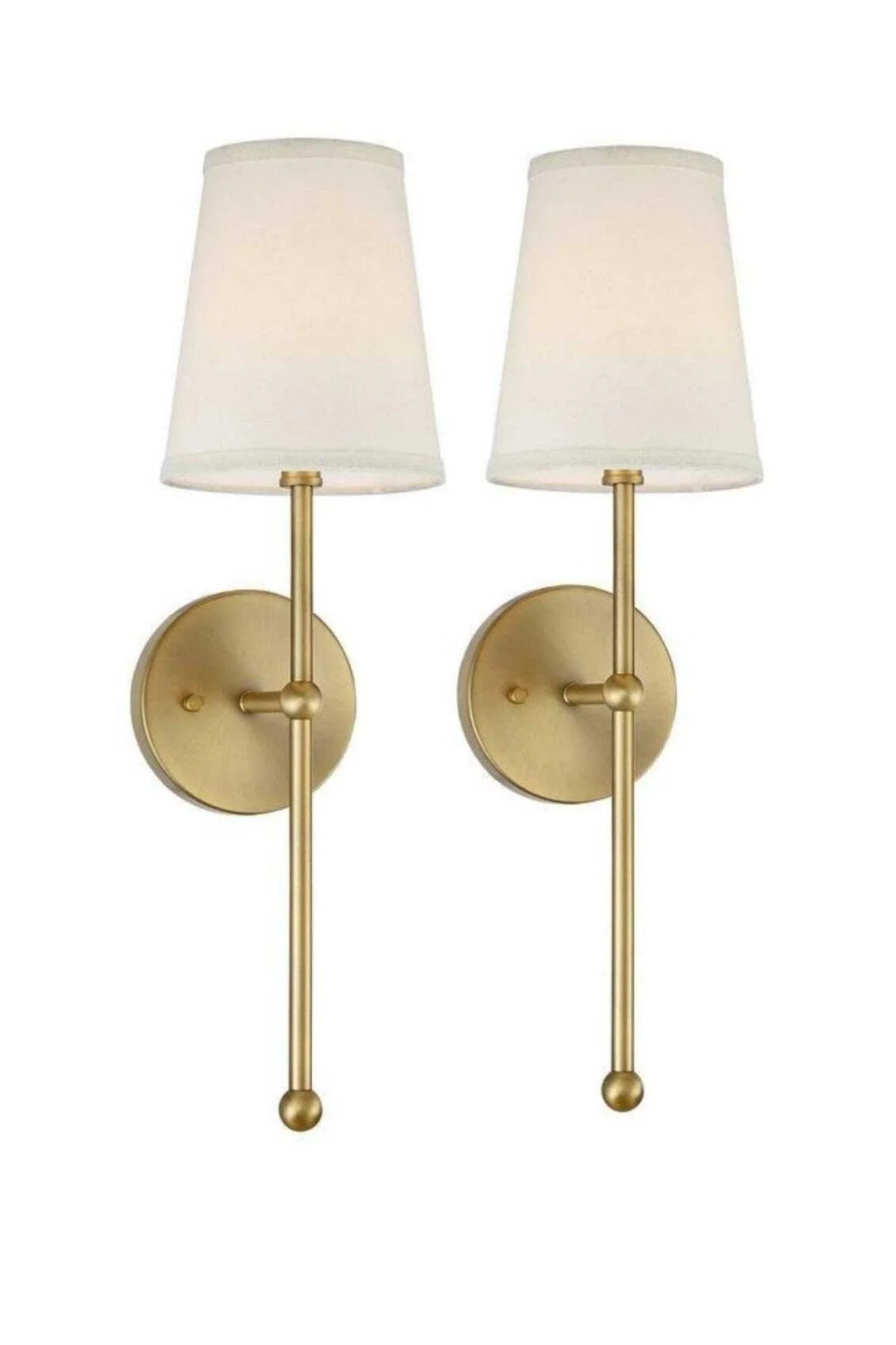 Set of 2 Vintage-Style Metal Wall Sconces with Aged Coated Finish