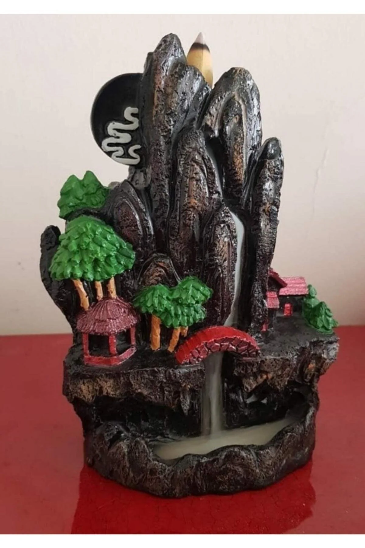 Ceramic Backflow Incense Holder – 22 cm Glossy Design