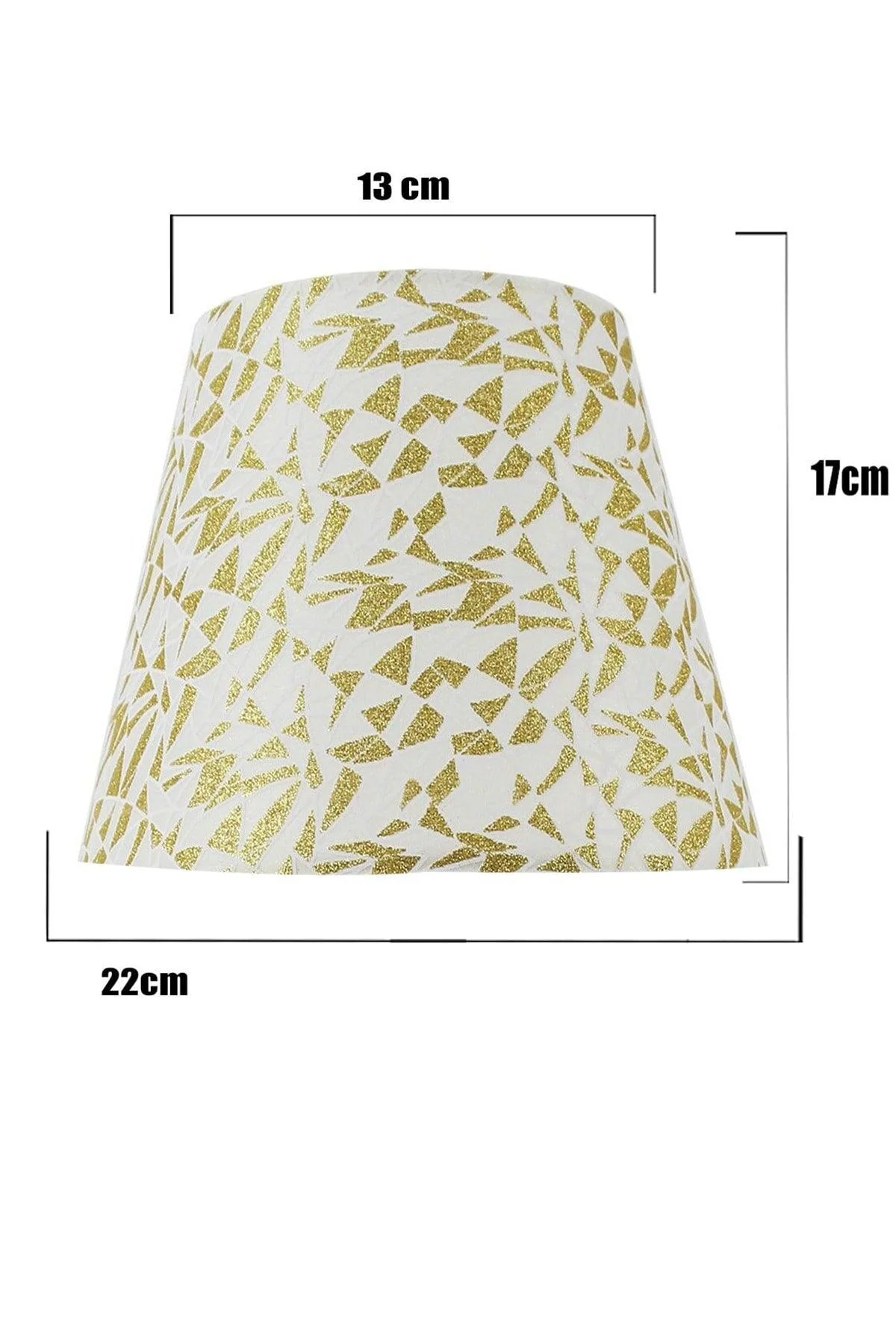 Gold glitter lampshade cap for 22 cm diameter shades