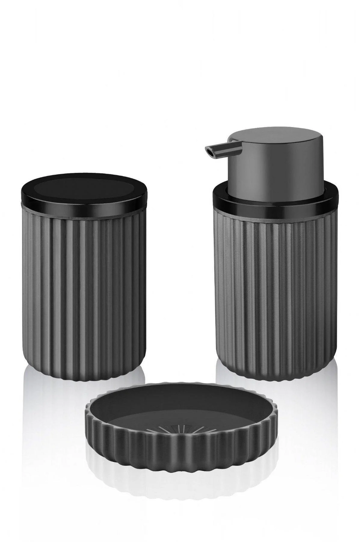 3-piece bathroom accessory set with liquid soap dispenser