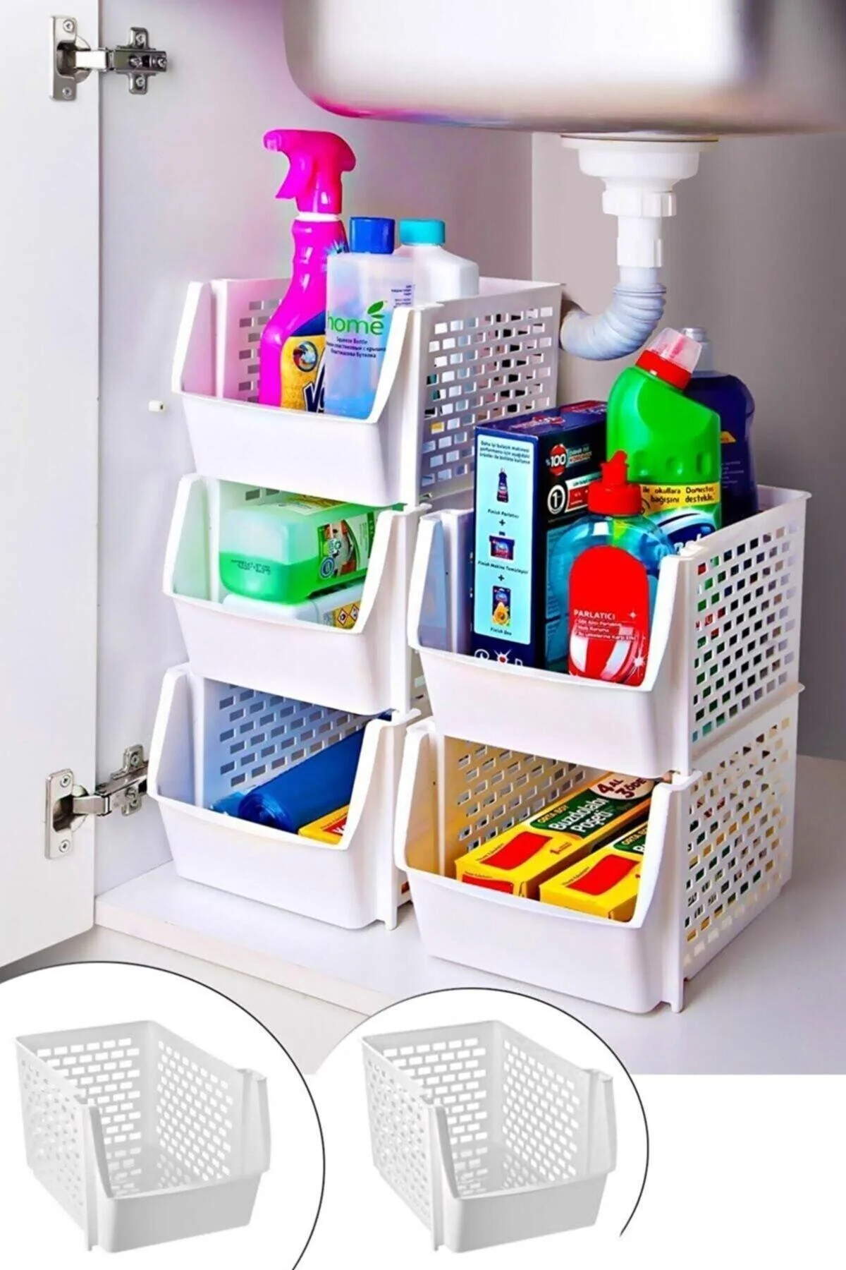 3-tier stackable kitchen and bathroom organizer shelves