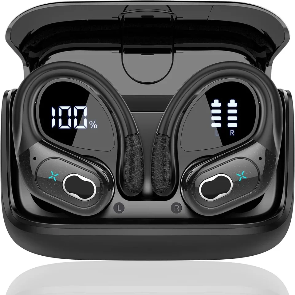 Waterproof Bluetooth 5.4 Sports Earbuds with Deep Bass & Noise Cancellation - IPX Rated